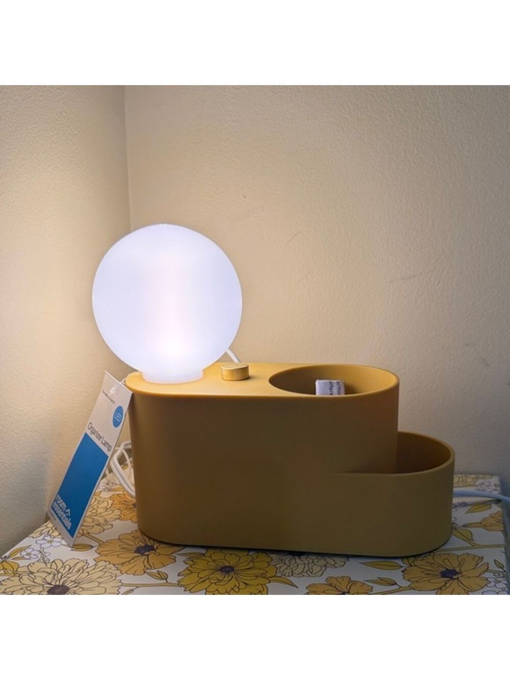 Modern Touch Mustard Yellow Organizer Lamp with Two Storage